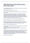 Wall Street Prep&colon; Excel Crash course Exam Guide 2024 