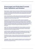 Prearranged and Prefunded Funerals Exam Questions and Answers