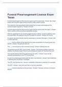 Funeral Prearrangement License Exam Texas Questions and Answers