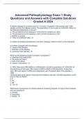 Advanced Pathophysiology Exam 1 Study Questions and Answers with Complete Solutions Graded A 2024
