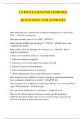 CCRP EXAM WITH VERIFIED QUESTIONS AND ANSWERS