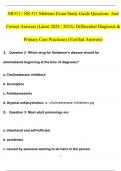 NR511 / NR 511 Midterm Exam Study Guide Q & A (Latest 2024 / 2025): Differential Diagnosis & Primary Care Practicum (Verified Answers)