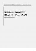 NRNP 6552 Women’s Health Final Exam Review Questions and answers