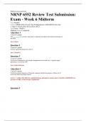 NRNP 6552 Review Test Submission: Exam - Week 6 Midterm
