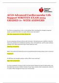 ACLS Advanced Cardiovascular Life Support WRITTEN EXAM 2024 GRADED A&plus; WITH ANSWERS