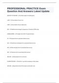 PROFESSIONAL PRACTICE Exam Question And Answers Latest Update