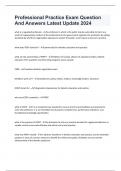 Professional Practice Exam Question And Answers Latest Update 2024 