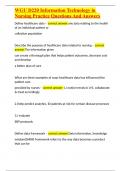 WGU D220 Information Technology in Nursing Practice Questions And Answers