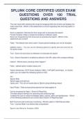 SPLUNK CORE CERTIFIED USER EXAM QUESTIONS OVER 100 TRIAL QUESTIONS AND ANSWERS.