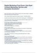 Digital Marketing Final Exam- Hub Spot Content Marketing- Serviss with Complete Solutions!!