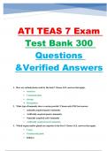 ATI TEAS 7 Exam Test Bank 300 Questions &Verified Answers