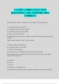 CA DMV AMBULANCE TEST QUESTIONS AND ANSWERS 100&percnt; CORRECT