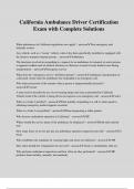 California Ambulance Driver Certification Exam with Complete Solutions