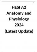 HESI A2 Anatomy and Physiology Complete Solution Package  2024