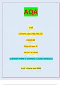 AQA GCSE COMBINED SCIENCE: TRILOGY 8464/P/2F Physics Paper 2F Version: 1.0 Final *JUN238464P2F01* IB/M/Jun23/E7 8464/P/2F QUESTION PAPER & MARKING SCHEME/ [MERGED]