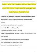 NR601 &sol; NR 601 Final Exam Qs & Ans &lpar;Latest 2024 &sol; 2025&rpar; &colon; Primary Care of the Maturing & Aged Family Practicum &lpar;Verified Answers&rpar;