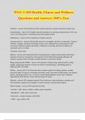 WGU C458 Health&comma; Fitness and Wellness Questions and Answers 100&percnt; Pass