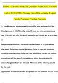 NR601 &sol; NR 601 Final Exam Qs & Ans &lpar;Latest 2024 &sol; 2025&rpar; &colon; Primary Care of the Maturing & Aged Family Practicum &lpar;Verified Answers&rpar;