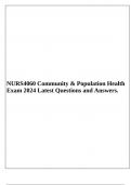 NURS 4060 Community & Population Health Exam 2024 Latest Questions and Answers&period;