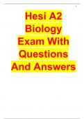 Hesi A2 Biology Exam With Questions And Answers