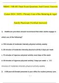 NR601 &sol; NR 601 Final Exam Qs & Ans &lpar;Latest 2024 &sol; 2025&rpar; &colon; Primary Care of the Maturing & Aged Family Practicum &lpar;Verified Answers&rpar;