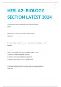  HESI A2- BIOLOGY SECTION LATEST 2024