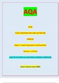 AQA GCSE FOOD PREPARATION AND NUTRITION 8585/W Paper 1 Food Preparation and Nutrition Version: 1.0 Final *JUN238852W01* IB/G/Jun23/E9 8852/W QUESTION PAPER & MARKING SCHEME/ [MERGED]