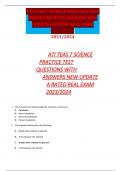ATI TEAS 7 SCIENCE  PRACTICE TEST  QUESTIONS WITH  ANSWERS NEW UPDATE  A RATED REAL EXAM  2023/2024   