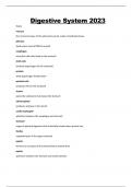 Digestive System 2023 Complete with Answers Verified and Graded 2023 Update