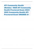 ATI Community Health (Retake) / NGN ATI Community Health Proctored Exam 2023/ 2025 Community Health ATI Proctored Exam GRADED A+