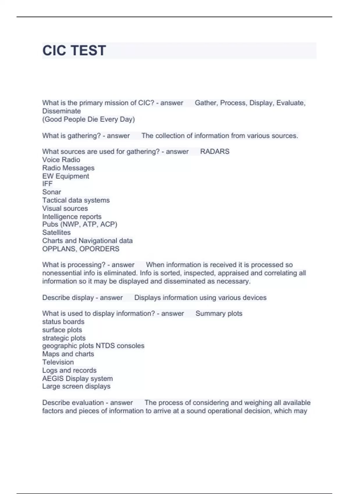 CIC TEST QUESTIONS AND ANSWERS 2024 CIC Stuvia US CIC TEST QUESTIONS AND ANSWERS 2024 CIC Stuvia US