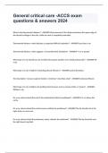 General critical care -ACCS exam questions & answers 2024