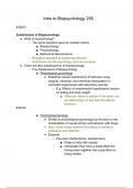 Biopsychology 255 Notes 