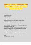 WGU C464 - Intro to Communication - Unit 2&colon; Basics of Communication Questions and Answers Already Passed