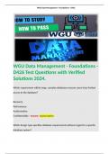 WGU Data Management - Foundations - D426 Test Questions with Verified Solutions 2024. Terms like: Which requirement within large, complex databases ensures users have limited access to the database? Recovery Performance Authorization Confidentiality - Ans
