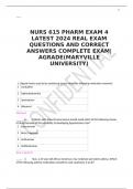 NURS 615 PHARM EXAM 4 LATEST 2024 REAL EXAM QUESTIONS AND CORRECT ANSWERS COMPLETE EXAM|AGRADE(MARYVILLE UNIVERSITY)