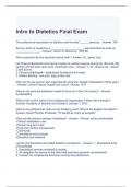 Intro to Dietetics Final Exam Questions and Answers