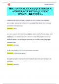 SOC 213 FINAL EXAM &vert; QUESTIONS &  ANSWERS &lpar;VERIFIED&rpar; &vert; LATEST  UPDATE &vert; GRADED A&plus;