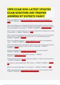 CNPR Exam 2024 latest updated exam questions and verified answers by experts pass&excl;&excl;&excl;