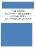 Psychopharmacology Drugs the Brain and Behavior 3rd Edition Meyer Nursing Test Bank (2)