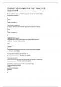 QUANTITATIVE ANALYSIS TEST PRACTICE QUESTIONS
