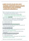 LMRT STATE EXAM 2024-2025 EXPERT VERIFIED EXACT EXAM QUESTIONS AND ANSWERS &sol;ALREADY GRADED A&plus;