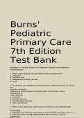 Burns' Pediatric Primary Care 7th Edition Test Bank WITH CORRECT ANSWERS 2024