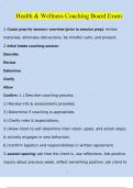 Health & Wellness Coaching Board Exam &vert; Questions with 100&percnt; Correct Answers &vert; Verified &vert; Updated 2024