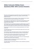 Glider Instructor Written Exam Questions With 100&percnt; Correct Answers&period;
