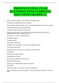 FRESENIUS FINAL EXAM QUESTIONS WITH COMPLETE  SOLUTIONS GRADED A+