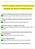 ATI RN Community Health Nursing Final Exam  Questions and Answers 2024 / 2025 | 100% Verified Answers