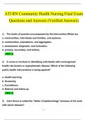 ATI RN Community Health Nursing Final Exam Questions and Answers 2024 / 2025 | 100% Verified Answers