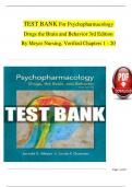 Psychopharmacology: Drugs, the Brain, and Behavior, 3rd  Edition TEST BANK By Meyer Nursing, Verified Chapters 1 - 20, Complete Newest Version