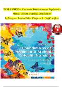 TEST BANK For Varcarolis' Foundations of Psychiatric Mental Health Nursing, 9th Edition by Margaret Jordan Halter, Verified Chapters 1 - 36, Complete Newest Version
